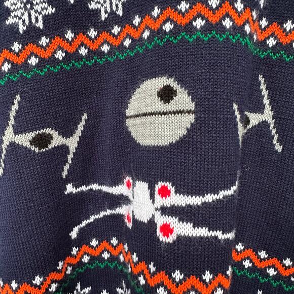 Star Wars Christmas Sweater Men’s Size L (US) / XL (EU) Navy Knit - Picture 3 of 7